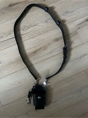 Boston Leather 4645 Black,fire Leather Belt universal case